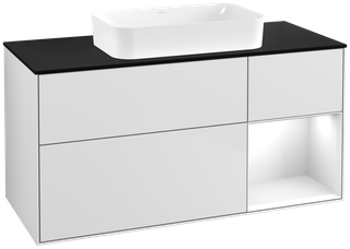 V&B Waschtisch-Unterschrank Finion 120x60 cm, Reg re glo wh. Lac, wh. m Lac