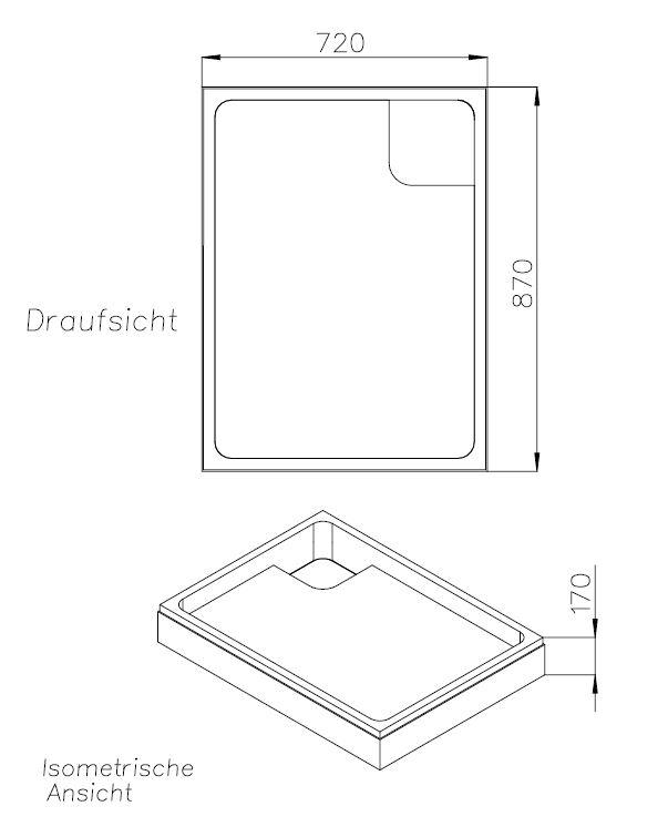 Artikelbild 2 des Artikels „FORMAT Tec Duschwannenträger 90x75x6,5cm, z FORMAT Bas. Stahl-DW 90 x 75 x 6,5 cm“