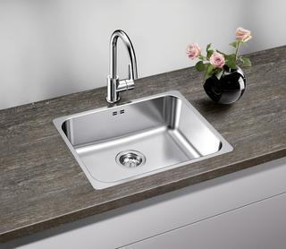Blanco Becken SUPRA 500-IF R12 54x44cm, ES Bürstf., o. Abl-Fernbed.
