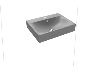 Kaldewei Wand-Waschtisch SILENIO 3044 60x40cm, 3 Hahnl., sw, P-E, cool grey30