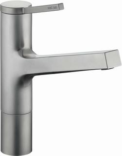KWC Spültisch-Einhebelmischer AVA Ausl 210mm, decor steel, Schwenka. 160Gr