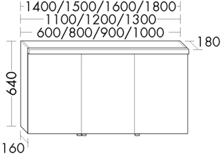 Burgbad LED-Spiegelschrank sys30 180x64x18cm, Dia, m horiz. LED-Leuchte