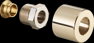 Oventrop Klemmringv.-Set Combi E 1-fach, vergoldet, G 1/2 AGx15mm