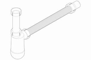 Alape Siphon 66x268x417mm, 1 1/4", flex. Abg.Schl., K