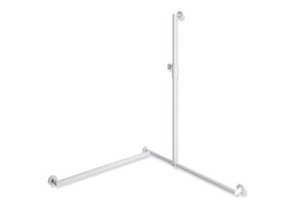 HEWI Edelstahl-Duschhandlauf System 900 1250x965x965mm, ES pulverbes we matt, li