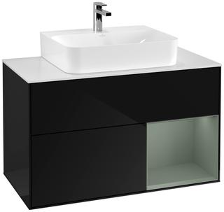 V&B Waschtisch-Unterschrank Finion 100, Pl w m, Rg r Ol m Lac, glo bla Lac