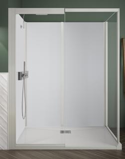 Kinedo Kinemagic Design F 140x70 Ecke Hoch offen ohne Tür Thermostat Klarglas