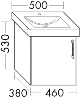 Burgbad Osera Waschtisch-Unterschrank 46x48x35cm, 1 Tür re, Ei Dekor Baumwolle