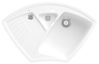 V&B Eckspüle Arena Eck m Abl.garn, Hand., st. white CeramicPlus