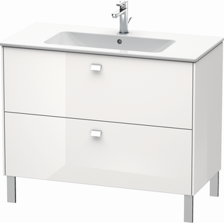 Duravit Waschtisch-Unterschrank Brioso 102x47,9cm, chr/we hgl, 2 Ausz., stehend