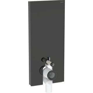 Geberit Stand-WC-Modul Monolith Bauh. 114cm, Fr. Gl. sw, S. Alu SW-chrom
