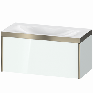 DU WTU XViu/Viu, 1 AZ, 503x1000x480mm o.HL, champ.m./weiß hgl, Ra. B1 ES Nussb