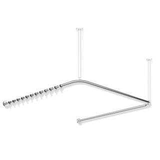 HEWI Vorhangstange System 900 1187x1175x1187mm, 34 Ringe, ES verchromt