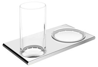 KEUCO Doppelhalter Edition 400 mit Echtkristall-Glas, Echtkristall-Schale mattiert