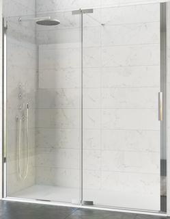 Kinedo KINEQUARTZ PXXL160 DT+FT Eck LI H200 chrom CC-Klarglas teilgerahmt f P+F