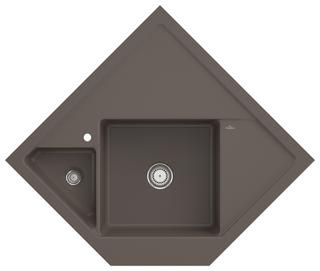 V&B Eckspüle Monumentum Abl.garn, Hand., Bef.-Set, timber C-plus