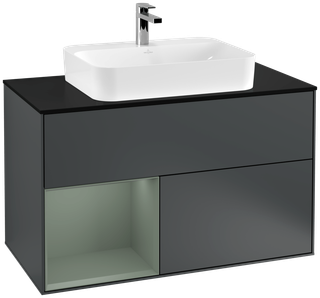 V&B Waschtisch-Unterschrank Finion 100, Pl b m, Rg l Ol m Lac, md bl. m Lac