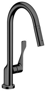 hansgrohe SPT-EHM 250 Axor Citterio mit Ausziehbrause, polished black chrome