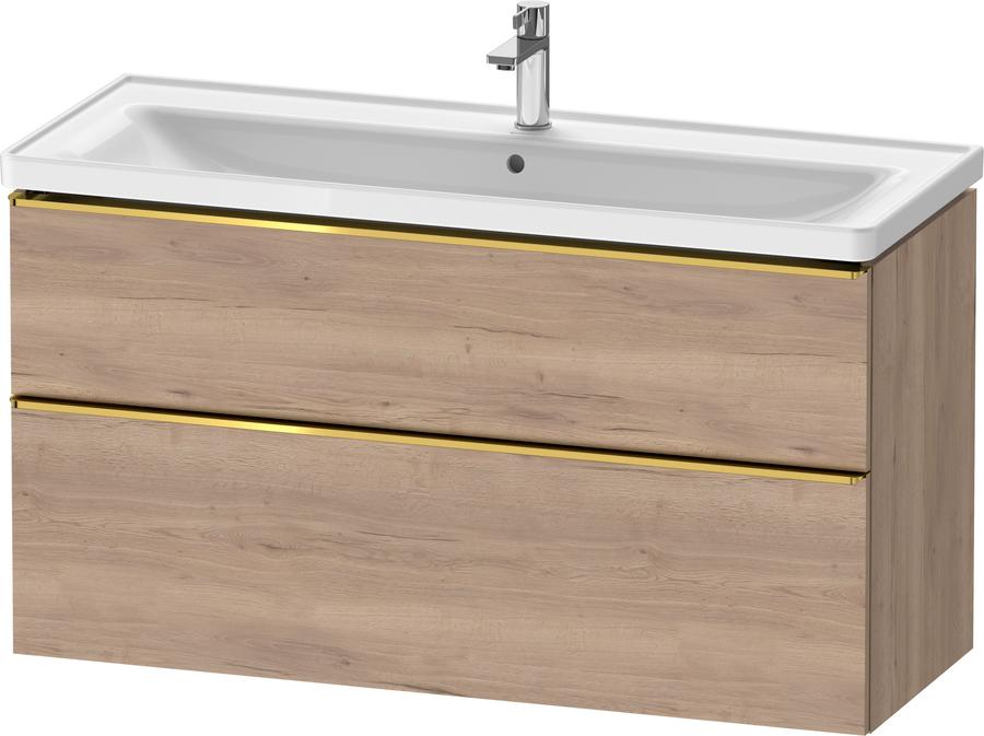 Artikelbild 1 des Artikels „Duravit Waschtisch-Unterschrank D-Neo 118,4x45,2x62,5cm, 2 A, wd, g pol/Ei ma Gold poliert/Eiche Marmoriert“