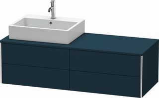 DU WTU XSquare, 4 SK, wandh, Becken li 400x1400x548mm,Nachtblau sdm. ES Ah. re.