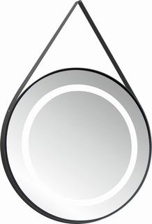 AS Preziosa LED-Spiegel mit Lederschl. 70 cm rund