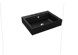 Kaldewei Wand-Waschtisch PURO 3164 60x46cm, 3 Hahnl., we., P-E, cool grey90