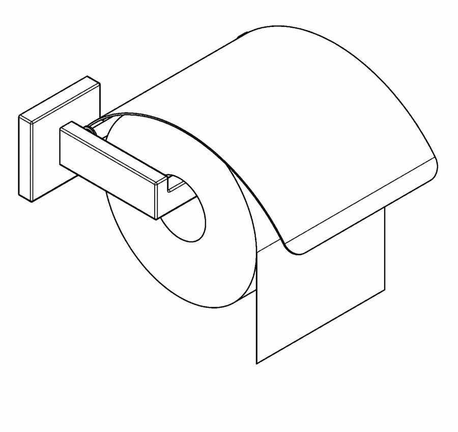 Artikelbild 2 des Artikels „AR WC-Rollenhalter, CUBUS, Edelstahl, 165x54x179 mm, Aufputz, hgl “