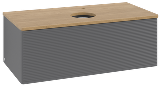V&B WTU m F-Struktur -Beleuchtg. Antao 100x36x50cm, HL, WBP hon. Oa, A m Lac