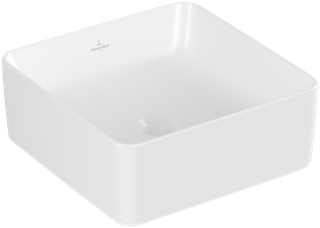 V&B Aufsatzwaschtisch Collaro 38x38cm, o Überlauf, stone white C-plus