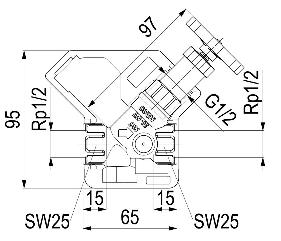 Artikelbild 2 des Artikels „Schlösser Freistromventil DG1525 DN 15, Rp 1/2, m DS, o Entl., nstg Spin. DN 15, Rp 1/2“
