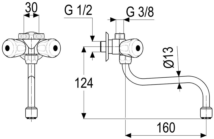 Artikelbild 2 des Artikels „SH WANDARMATUR CLASSIC-LINE_2 FÜR OFFENE MINI-DURCHLAUFERHITZER “