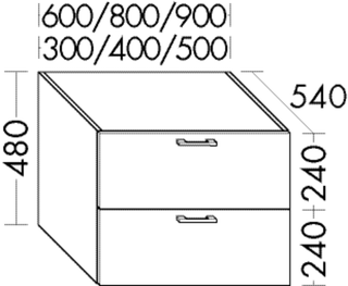 Burgbad Unterschrank sys30 40x48x54cm, PG1, 1 Lade, 1 AuszugAuszug