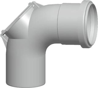 Revisionsbogen 87°, einwandig, PP, bis 120 °C, Länge 250 mm