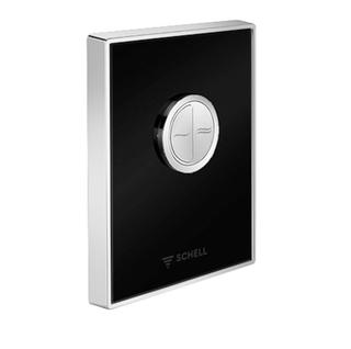 Schell WC-Betätigungsplatte Eco AMBITION schwarz, Echtglas, Rahmen verchromt