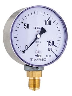 AFRISO Kapselfeder-Standardmanometer KP80 0/250mbar G1/2B rad Kl.1,6 D301