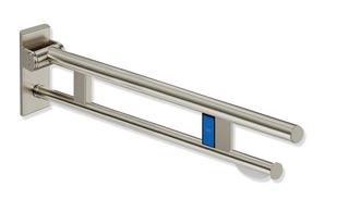 HEWI Stützklappgriff System 900 PVD Duo m., m 2 Griff., FSA, li, 762mm, ni. geb.