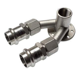 Sanha D.-Wandsch. NiroSan Press 9478GZ 22mmx1/2"x18mm, I.p.ende/IG, m Flansch