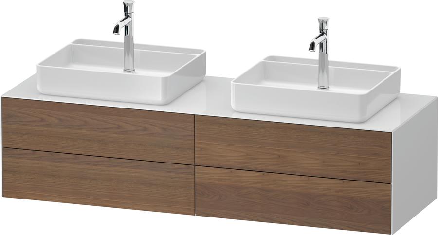 Artikelbild 1 des Artikels „Duravit WT-Unterschrank White Tulip 160x55cm, 4 L, US N w g, N L/m B amerikanischer Nussbaum massiv/weiß Hochglanz | Nussbaum links/mit Innenbeleuchtung“