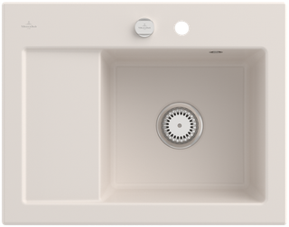 V&B Spüle Subway 45 Compact re, m Abl.garn, Exzenter, crema C-plus