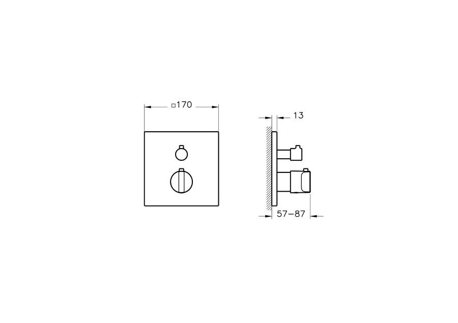 Artikelbild 2 des Artikels „VitrA Fertigmontageset V-Box Flow Round THM-Wafü-/Brausearm., UP, chrom chrom“