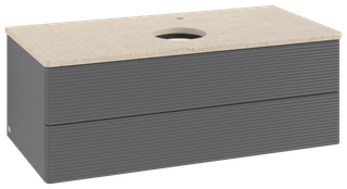 V&B WT-Unterschrank m F-Struktur Antao 100x36x50cm, HL, WBP botti., A m Lac