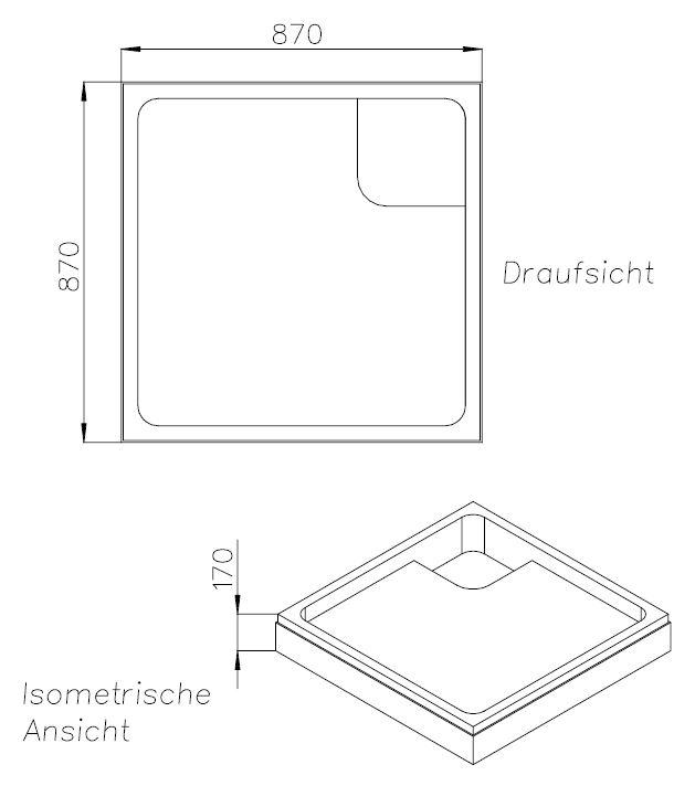 Artikelbild 2 des Artikels „FORMAT Tec Duschwannenträger 90x90x6,5cm, z FORMAT Bas. Stahl-DW 90 x 90 x 6,5 cm“