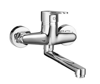 AQVAZONE Wand-SPT-EHM AQVA BASIC III chrom, schwenkbarer Auslauf 200mm