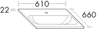 Burgbad Mineralguss-Waschtisch 61x2,2x66cm, weiß