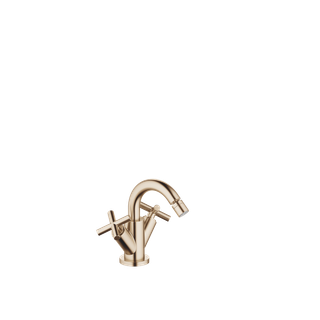 Dornbracht Bidet-Zweigriff-Armatur TARA m Abl.garn, Ausl. 124mm, champ. geb.