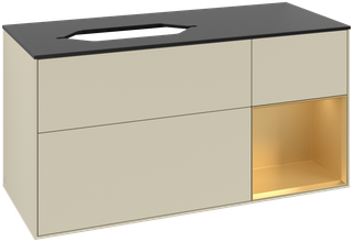 V&B Waschtisch-Unterschrank Finion 120x60 cm, Reg re gol m, si Gr m Lacquer