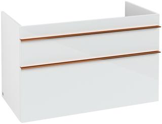 V&B Waschtisch-Unterschrank Venticello 95,3x59x50,2cm, B mi, G Cop, Gl. glo wh.
