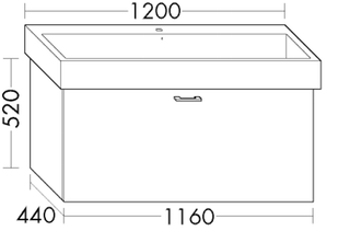 Burgbad Waschtischunterschrank sys30 116 x 52 x 45 cm, 1 Auszug