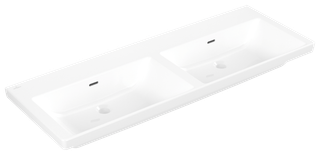 V&B Schrank-Doppelwaschtisch Subway 3.0 130x47,5cm, eckig, mit Überlauf, weiß
