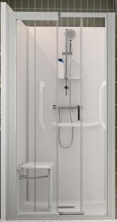 Kinedo KMagic Royal Plus F120x70 Nische Hoch Schiebetür Therm 3Griff Ksitz Kglas